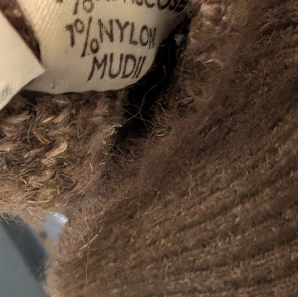 Patrick Assaraf Men's XL wool and leather brown sweater with zip on arm - Picture 10 of 12